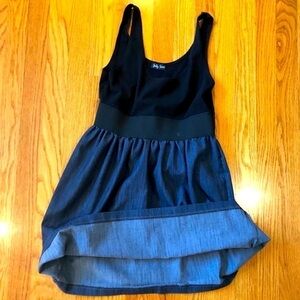 Spring Street Dress With Dark Jeans Bottom​